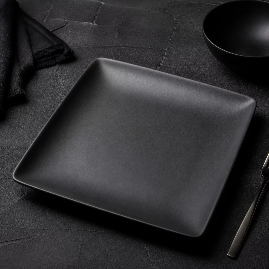 Charcoal Square Dinner Plate