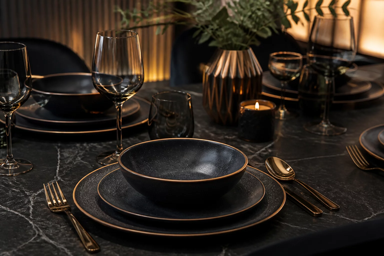 Curated Selects Dishes dining table display